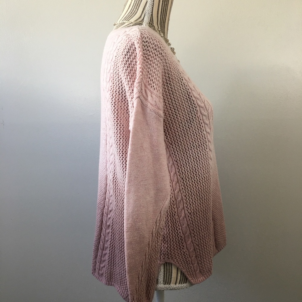 American Eagle Cable Knit Pink Ombré Sweater M - Picture 6 of 13